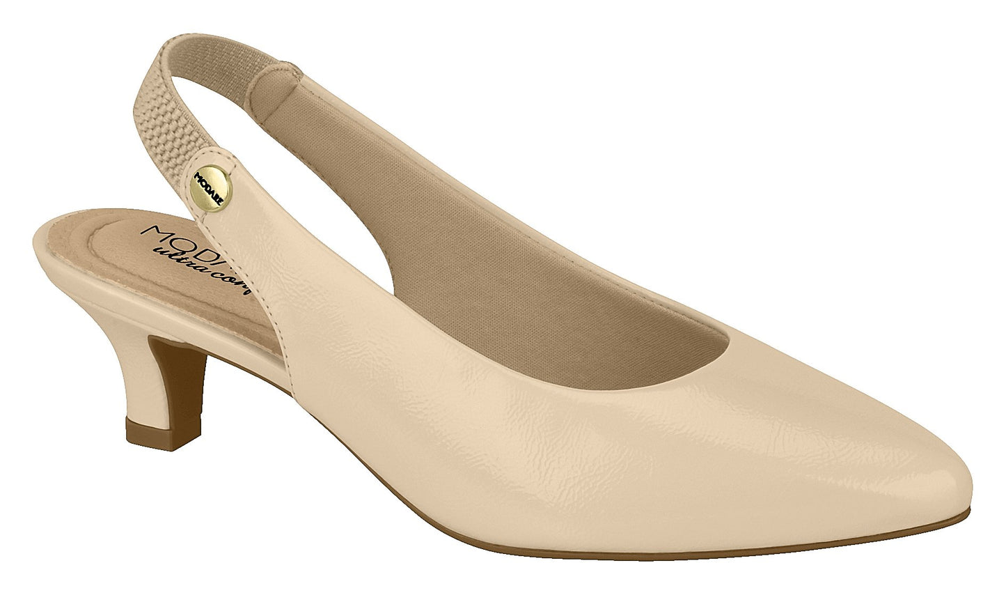 Beira Rio 7314.109 Women Fashion Slingback Kitten Heel Shoe Comfort in Glam Nude