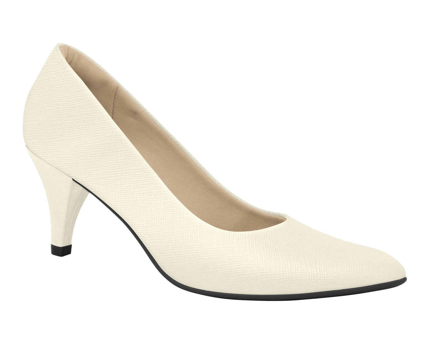 Piccadilly Ref: 745035-790 Women Fashion Business Classic Scarpine Heel in Saffiano Off White