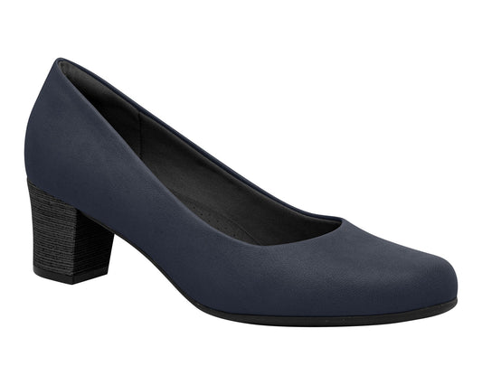 Navy Medium Heel Business Court Shoe - Piccadilly Ref: 110072