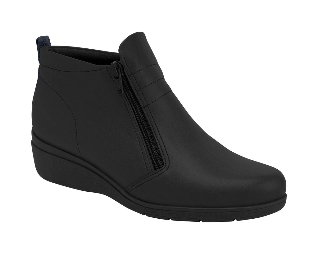 Expertly made in Brazil, the 117100-11 Piccadilly Wedge Ankle Boot - Soft Black Napa guarantees both style and comfort.