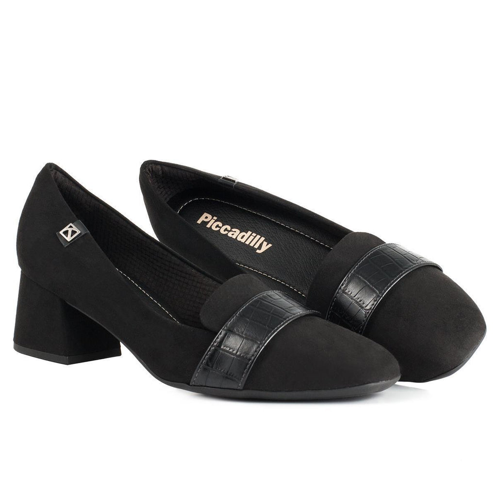 Piccadilly 151008-983 Women Moccasin Low Heel Suede Black