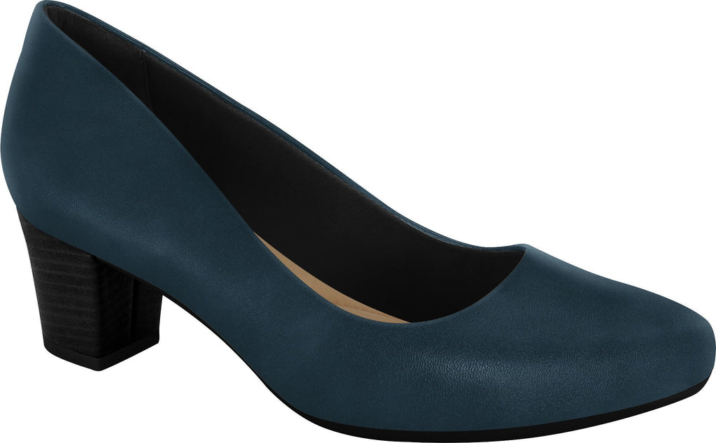 Ramarim 1884252 Women Fashion Comfortable Business Shoe Mid Heel in Navy (Black Heel)
