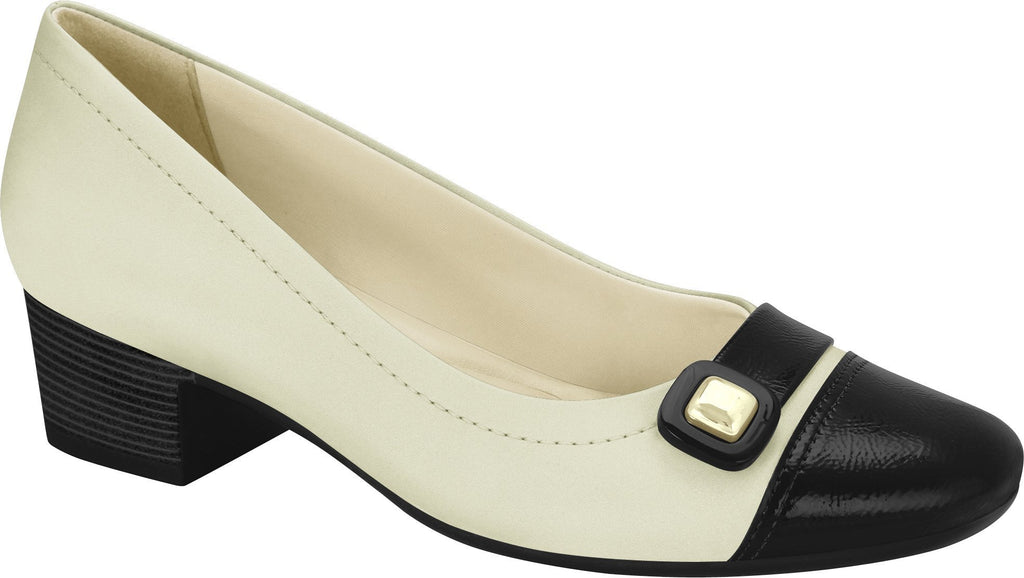 Ramarim 1886404 Women Fashion Comfortable Business Shoe Mid Heel in Black White