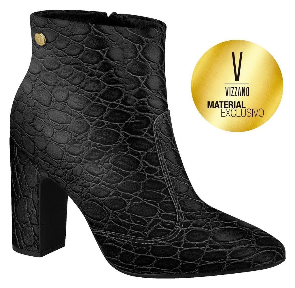 Vizzano 3068.100 Women Fashion Comfortable Ankle Boot in Croco Black