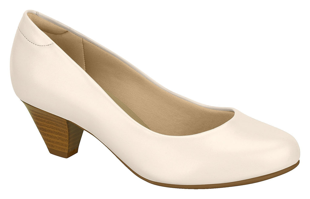Beira Rio 7005.500-1222 Women Fashion Business Court Shoes Med Heel in Cream