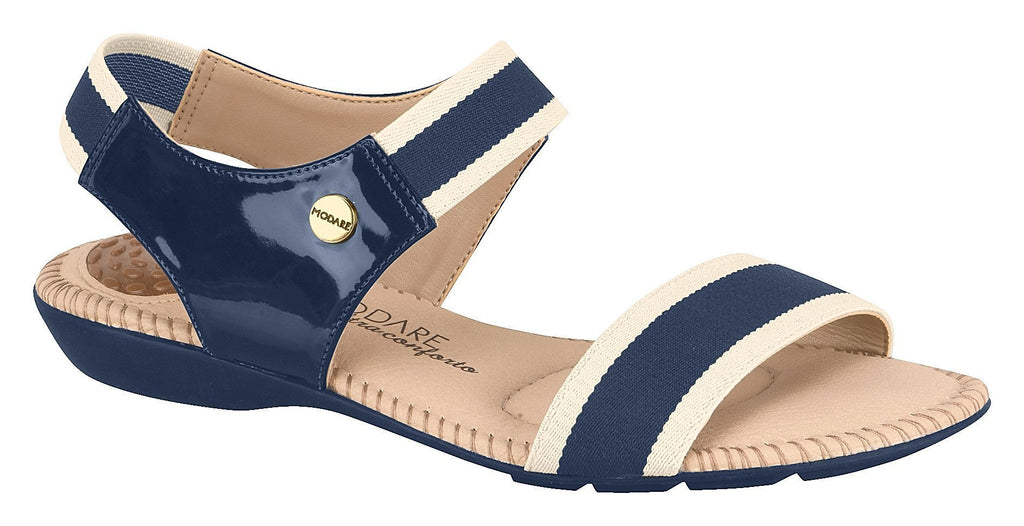 Beira Rio 7025.234-1297 Women Flat Fashion Sandal Travel Casual Shoe in Navy & White