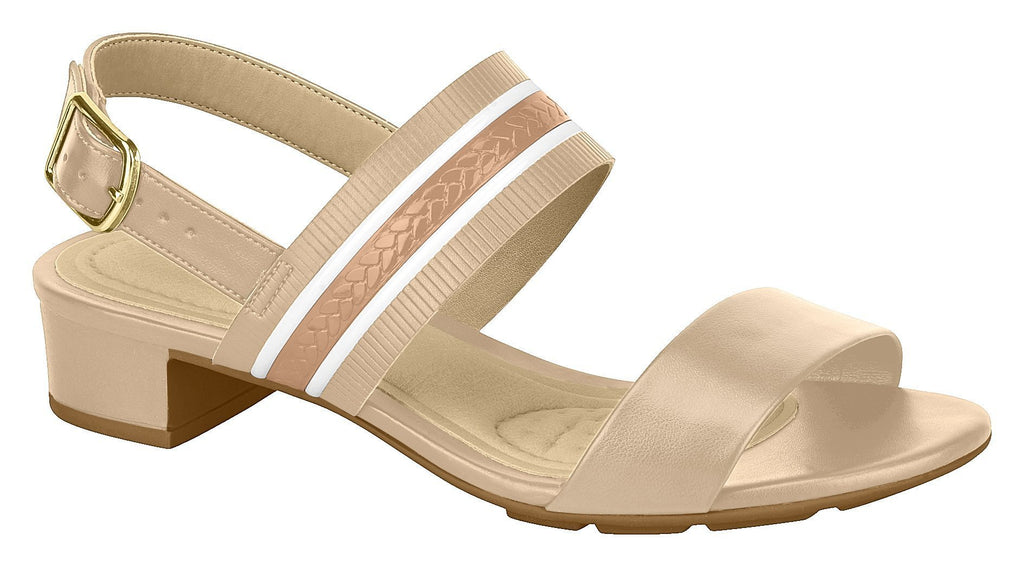 Beira Rio 7044.417-1294 Women Low Heel Everyday Summer Comfort Sandal in Beige & Nude