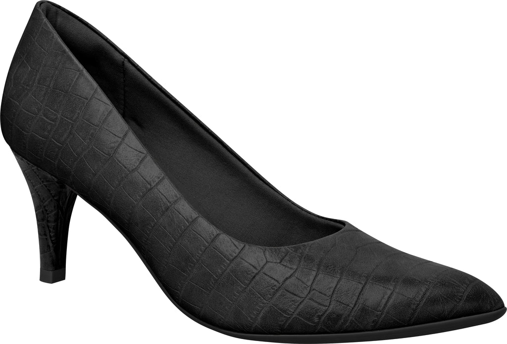 Piccadilly 745035 Women Fashion Business Classic Scarpine Heel in Croco Black