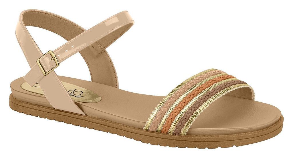 Beira Rio 8337.115-1238 Women Fashion Flat Summer Sandal Comfort in Beige