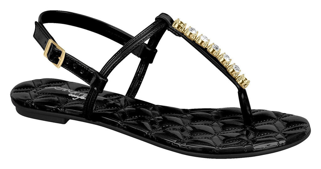 Beira Rio 8368.102-1351 Women Fashion Flat Summer Sandal Comfort in Black