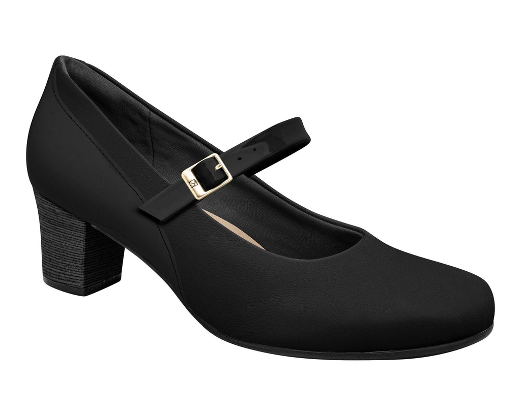 Piccadilly Ref: 110140 Business Court Mary Jane Shoe Medium Heel in Black