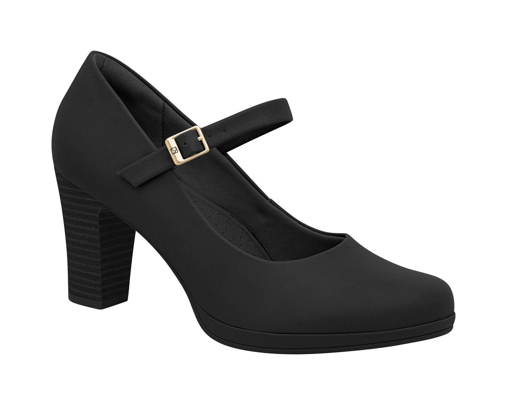 Piccadilly Ref: 130211 Women Business Court Mary Jane Shoe Medium Heel in Black