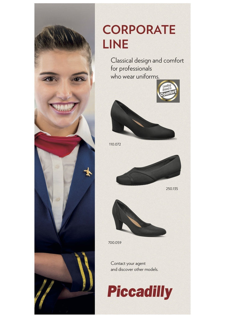 Piccadilly Ref: 200A Flight Attendant Crew Shoes For Uniform Or Fashion Business With Low Heel